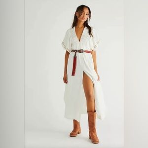 Free People Samantha Shirt Dress Ivory XS boho wedding dress